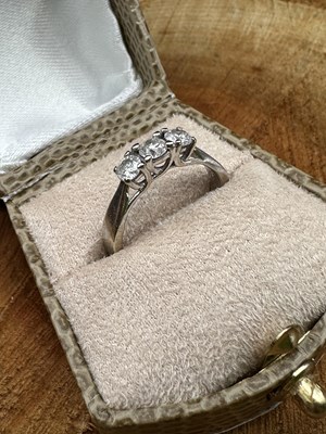 Lot 1130 - A 9ct hallmarked white gold round...