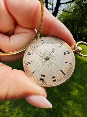 Lot 1047 - A rare Vieyres gold-cased pocket watch, engine-...