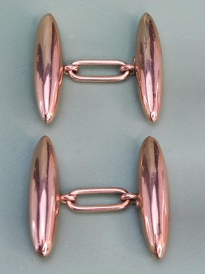 Lot 1789 - A pair of antique gold cufflinks of double...