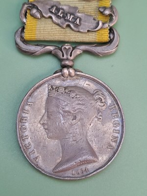 Lot 1336 - Victorian British Crimea Medal with bars for...