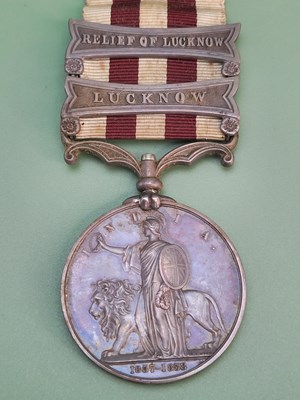 Lot 1339 - A Victorian Indian Mutiny Medal with bars for...