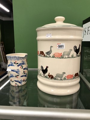 Lot 501 - A contemporary Westfield pottery bread bin...