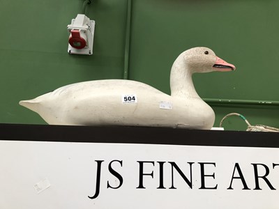 Lot 504 - A painted wooden goose carved by William Weaver