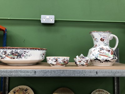 Lot 511 - A Mason's ironstone wash jug, bowl, another...