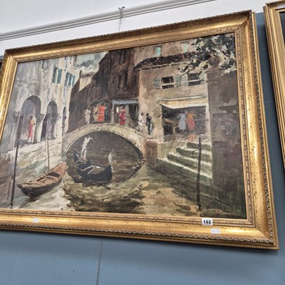Lot 102 - 20th century school, a Venetian gondola scene,...