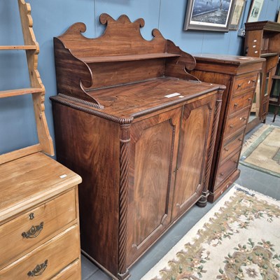 Lot 107 - A William IV mahogany chiffonier side cabinet...