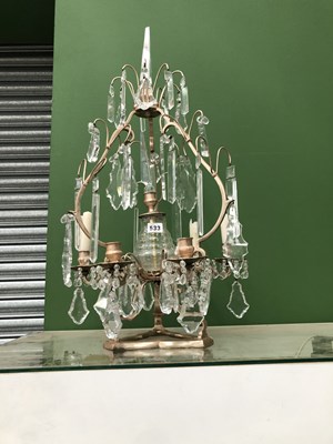 Lot 533 - A six light candelabrum mounted with obelisks...