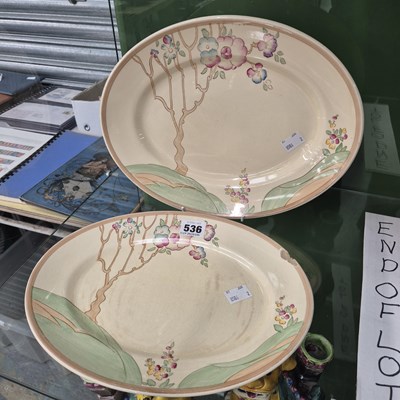 Lot 536 - A graded pair of Clarice Cliff oval platters...