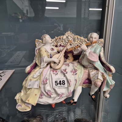 Lot 548 - A German porcelain group of an 18th century...