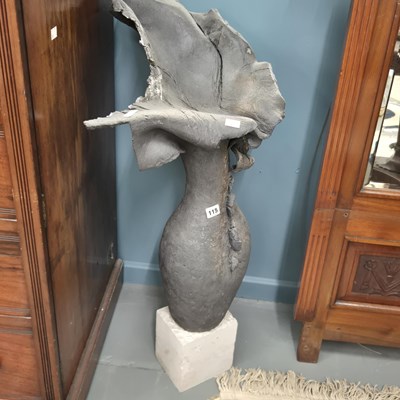 Lot 115 - An unusual ceramic vase form sculpture on a...