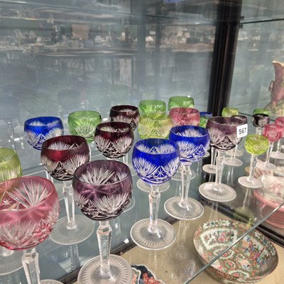 Lot 567 - A set of sixteen wines with flashed coloured...