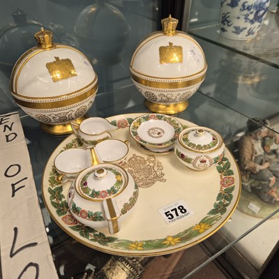 Lot 578 - A pair of Minton Elizabeth II coronation orb...