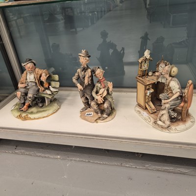 Lot 584 - Three Capodimonte porcelain figural groups