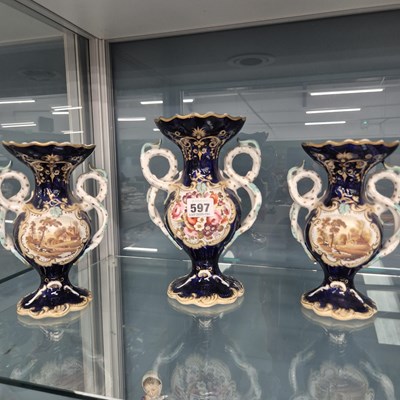 Lot 597 - A 19th century garniture of three...