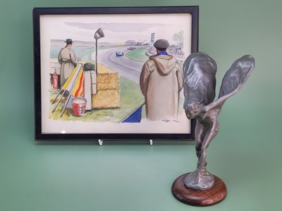 Lot 1716 - Motoring interest, A small watercolour...