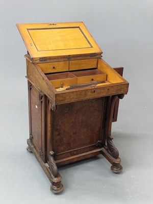 Lot 1732 - A Victorian Walnut Davenport desk with a brass...