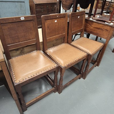 Lot 125 - A set of three Robert Thompson's 'Mouseman'...