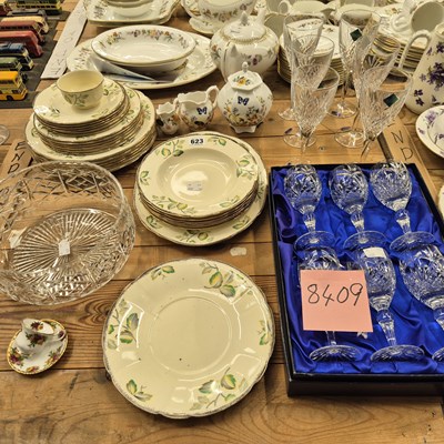 Lot 623 - Edinburgh Crystal wine glasses, Meakin plates,...