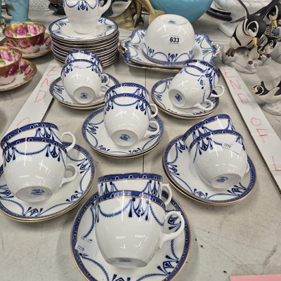 Lot 633 - A Fords China blue and white tea set