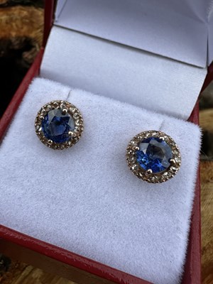 Lot 1196 - A pair of silver gilt round kyanite and...