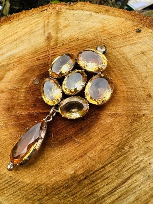 Lot 1177 - Antique slide or buckle fitting, set with six...