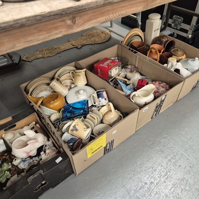 Lot 649 - Kitchen crockery, jugs, biscuit barrels,...