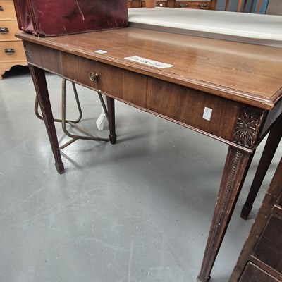 Lot 140 - A circa 1900 single drawer mahogany side table...