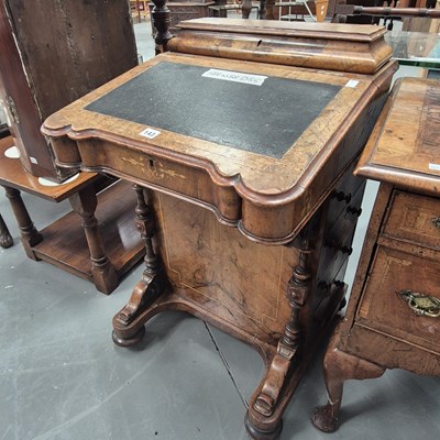 Lot 143 - An antique walnut Davenport with a four drawer...