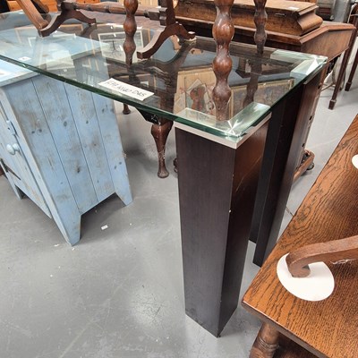 Lot 147 - A modernist glass console table H 75 W 140 D 46cm