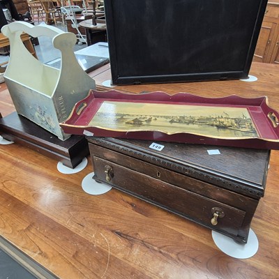 Lot 149 - Two vacant vintage cutlery canteens, a...