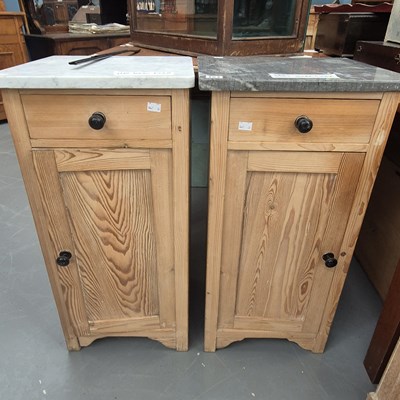 Lot 154 - Two pine beside cupboards, the matching bases...