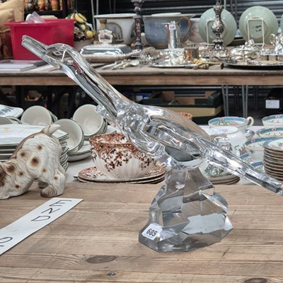 Lot 685 - A life size glass model of a mallard taking off