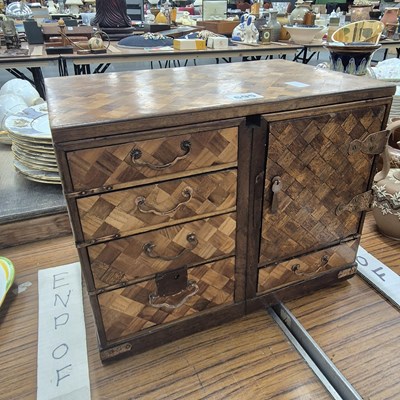 Lot 695 - An early 20th century Japanese parquetry table...