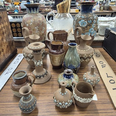 Lot 696 - A collection of Doulton and Salter vases and jugs