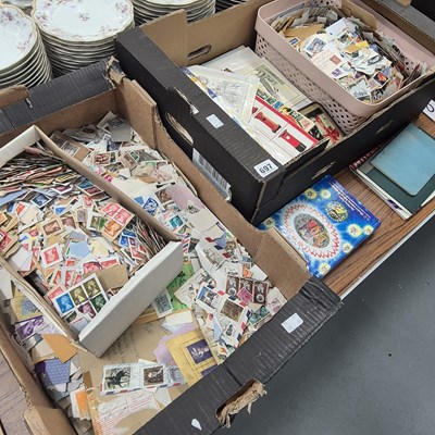 Lot 697 - A collection of postage stamps, together with...