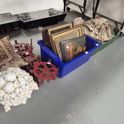 Lot 703 - A set of iron scales, pictures and prints,...