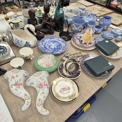 Lot 718 - Wedgwood blue jasper wares, a telephone set,...