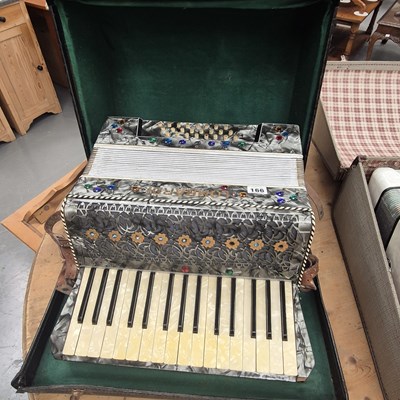 Lot 166 - A vintage cased slate decorated Hohner...