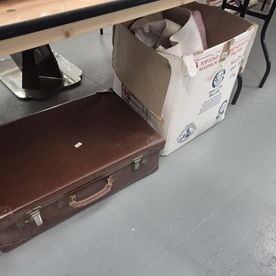 Lot 723 - A vintage suitcase together with an electric...