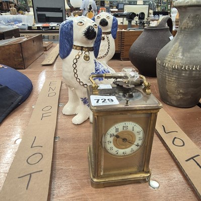 Lot 729 - A carriage clock striking on a coiled rod,...