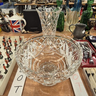 Lot 741 - A Waterford cut glass vase and bowl