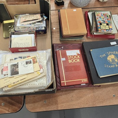 Lot 751 - Postage stamp albums, stamped post cards and...