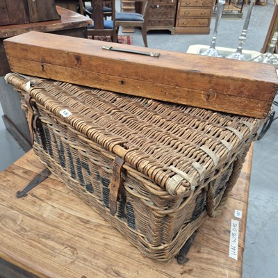Lot 186 - A large wicker hamper signed for Invicta...