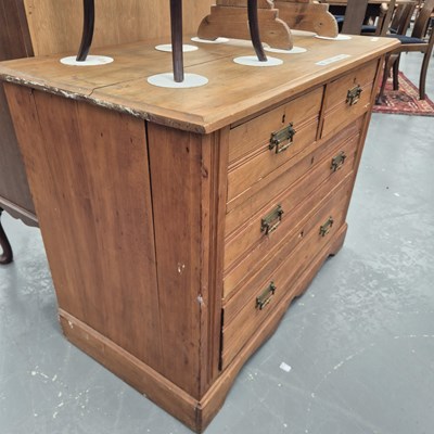 Lot 192 - An antique pine chest of of two over two...