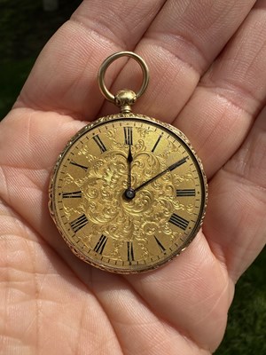 Lot 1046 - A 19th-century gold pocket watch, signed to...