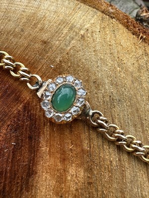 Lot 1201 - A Victorian 15ct gold bracelet, centred by a...