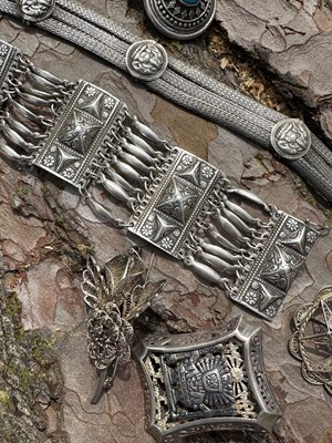 Lot 1234 - A large vintage Taxco, Mexico, silver panel...