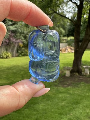 Lot 1236 - An interesting vintage Chinese blue glass...