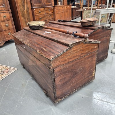 Lot 200 - A pair of antique mahogany sarcophagus form...
