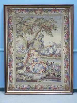 Lot 1557 - A wool needle work picture of an 18th century...